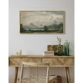 thumbnail image 6 of Drsoum Vintage Wall Art Country Village Landscape Painting Retro Mountain Meadow Scenery Farmhouse Kitchen Living Room Decor 8x16in Natural Framed, 6 of 7