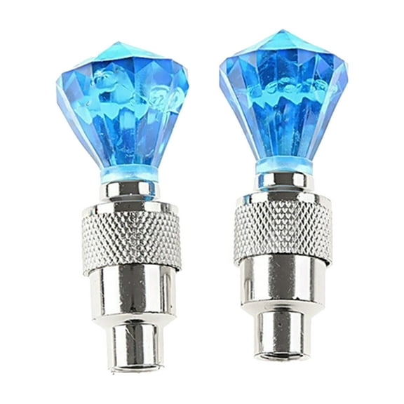 UDIYO 2Pcs Luminous Tire Valve Caps with LED Flashing Light for Car Bicycle Motorcycle