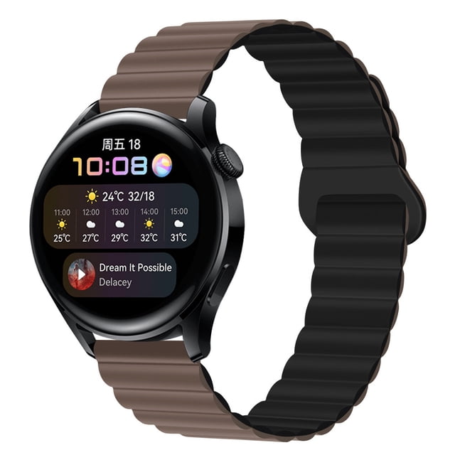 Adecuado para Huawei GT4/GT3/PRO Samsung watch4 correa de reloj de silicona de dos colores con bucle magnético de 20/22mm