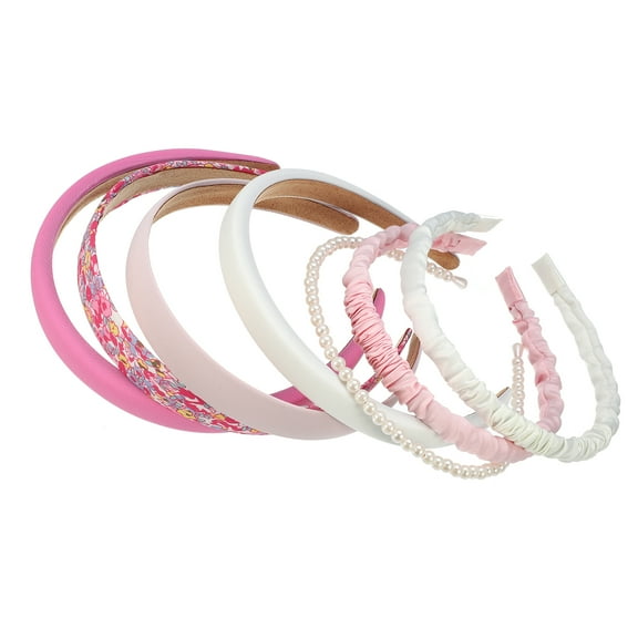 Unique Bargains 7pcs Fashion Headbands Set Different Designs Headbands Faux Pearl Hair Accessories for Women Colorful