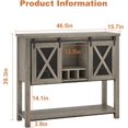 thumbnail image 2 of 46.5" Farmhouse Coffee Bar Cabinet with 2 Sliding Barn Doors,  Kitchen Buffet Sideboard with Drawer Storage, Metal Wood Wine Bar Rack Table for Kitchen Dining Room Living Room, Grey, 2 of 9