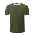 thumbnail image 4 of ZXLBBD Tshirts Shirts for Men Short Sleeve Lightweight Workout Shirts for Summer Sporty Running Hiking Solid Color T Shirts for Man Dailywear,Green,2XS, 4 of 4