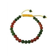 HANDS OF TIBET Green Jade and Carnelian Tibetan Wrist Mala/Yoga Bracelet for Meditation