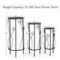 thumbnail image 7 of Topbuy 3 Pieces Metal Plant Stand Flower Pots Display Rack with Crystal Floral Design for Garden Round, 7 of 7