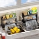 thumbnail image 1 of Organizador de cocina sobre el fregadero de acero inoxidable | Estantería de almacenamiento en la encimera de la cocina gris | Utensilio y soporte para esponjas antióxido | Fácil de limpiar, 1 of 6