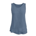 thumbnail image 6 of Tank Tops for Women Summer Flowy Cotton Linen Layered Hem Sleeveless Tops Dressy Casual Crewneck Tunic Blouses, 2026 New Limited-time Off, 6 of 6