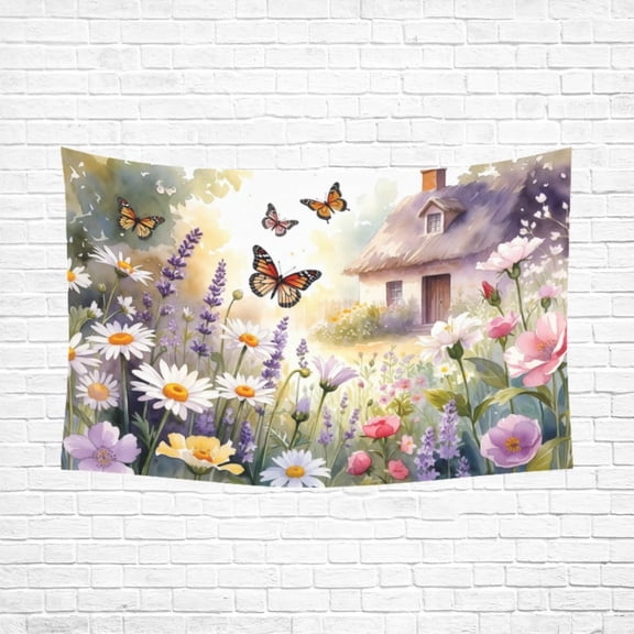 Tapestry Wall Hanging,Nature Floral Garden Tapestries for Dorm Living Room Bedroom Decor,Boho Wall Art,Sofa Cover,Photo Background, 40"x30"