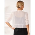 thumbnail image 5 of LiiYii Women's Summer Cardigans Cropped Bolero Shrugs Shawl Tops Open Front Cape Cover Up For Wedding Evening Dress White XXL, 5 of 8
