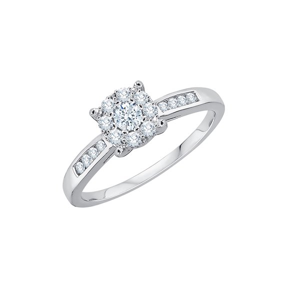 Diamond Engagement Ring in 14K White Gold (1/3 cttw) (I-Color, SI3-I1 Clarity)