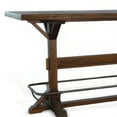 thumbnail image 3 of Flint Pub Bar Table- Black Metal Foot Rail- 78 Inch- Dark Brown Wood, 3 of 13
