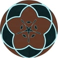 thumbnail image 1 of Ahgly Company Machine Washable Indoor Round Transitional Blue Hosta Blue Area Rugs, 3' Round, 1 of 7