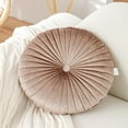 thumbnail image 2 of Kbndieu Round Throw Pillows 16 inch Pumpkin Pleated Pillow Decorative Round Floor Pillows Cushion for Living Room Sofa Bed (Coffee), 2 of 5