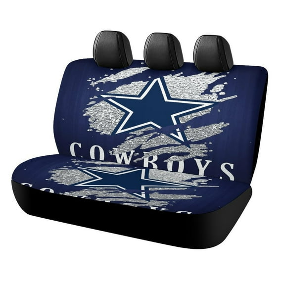 Football Cowboys Car Rear Seat Covers,Bench Back Seat Cover , Easy to Install Universal Fit for Cars Trucks Vans And SUVs