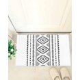 thumbnail image 4 of Shag Bath Rugs Boho Retro Black Geometric Pattern Plush Soft Fluffy Doormat Floor Carpet,Non-Slip Living Room Bedroom Kitchen Entryway Door Mats Tribal Stripes on White, 4 of 6