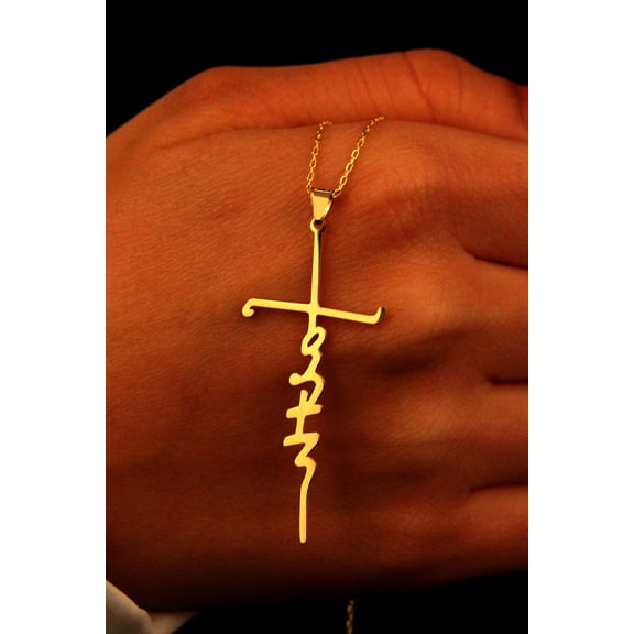 Alloy Faith Letters Pendant Necklace