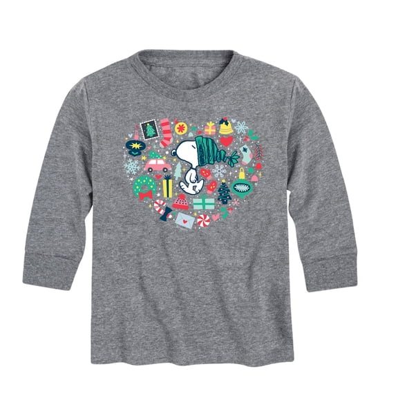 Peanuts - Snoopy Holiday Heart Long Sleeve Graphic T-Shirt