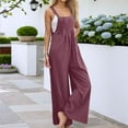 thumbnail image 2 of Huanyaaa Everyday Casual Dungarees with Pocket Design Comfortable Overall Playsuit for All Seasons Trendy and Versatile Fashion Piece plus Size Long Jumpsuit Ladies Romper Jumpsuit Jumpsuit Body, 2 of 5