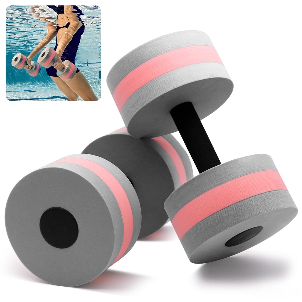 Blue Poer Water Dumbbell Aquatic Exercise Dumbells Water Aerobic Exercise Foam Dumbbell Pool Resistance EVA Water Barbells Hand Bar For Yoga Home Swimming Pools Sport Fitness 2pcs 