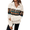 White, variant on Women's Casual Color Block Pullover Sweater - Soft Sherpa Fleece Hooded Top S-XL