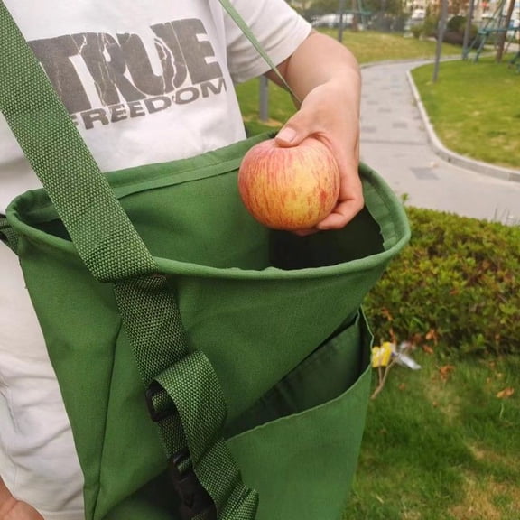 WEUVEB Fruit Tree Picking Pouch Easy Release Gardener Green Steel 1Set