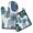 Blue and Grey, variant on Blue and Grey Abstract Art Artwork Kitchen Oven Mitt and Pot Holder Sets 2 Pcs for Baking, Cooking and Grilling, Heat Resistant Up To 392 °F