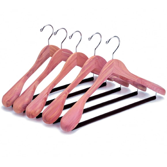 Perchas Cedar Suit Hangers Amber Home con hombros extra anchos, paquete de 5