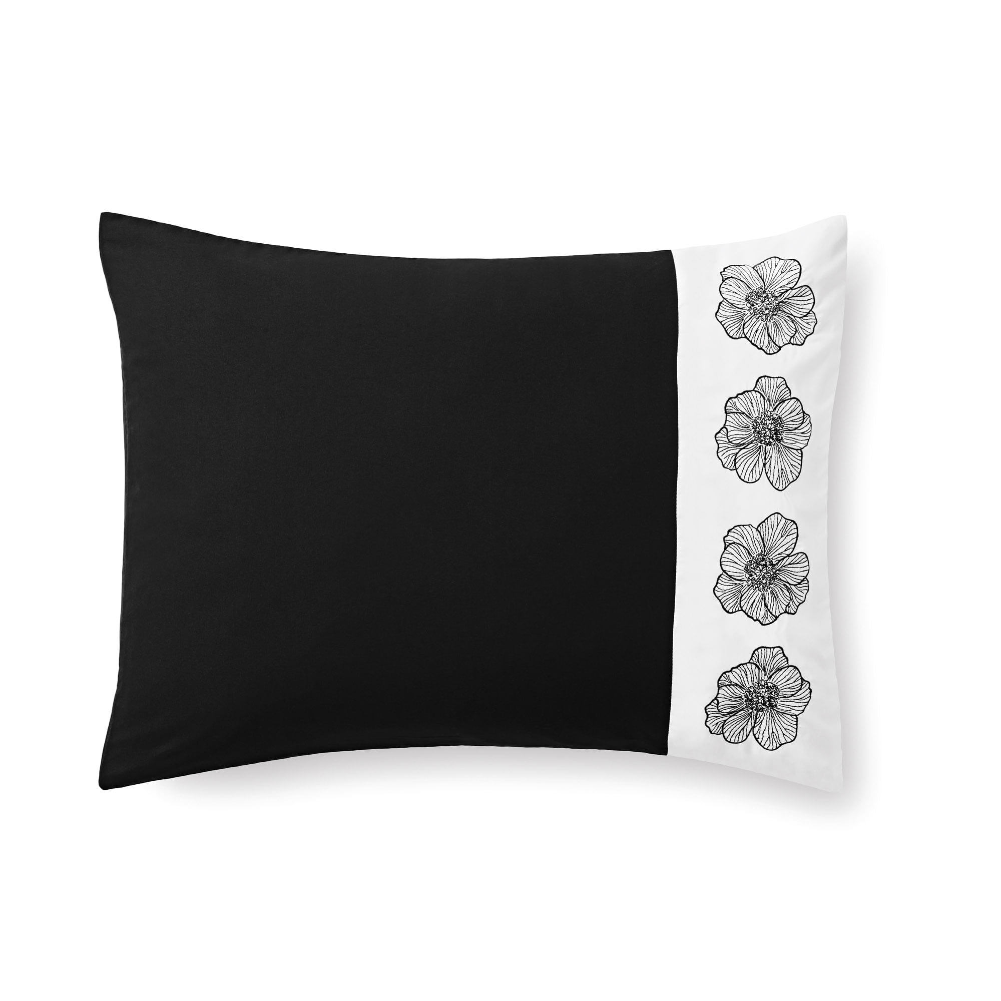 Mainstays 5-Piece White and Black Embroidered Comforter Set, Full/Queen