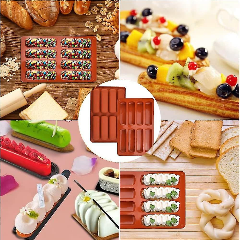 10 Cavity Long Strips Mould Biscuit Silicone Mold Finger Shape Cookie Molds For Baking Chocolate Bar Bread Cake Biscuits Homemade Candy Bake Ware Baking Tools