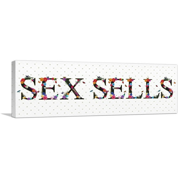 ARTCANVAS SEX SELLS Woman Girl Room Decor Canvas Art Print - Size: 60" x 20" (1.50" Deep)