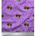 thumbnail image 1 of Soimoi Purple Cotton Poplin Fabric Leaves,Floral & Diamond Geometric Fabric Prints by Yard 58 Inch Wide, 1 of 3