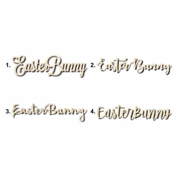 Easter Bunny Sign Unfinished Wood Cutout Home Decor DIY Option 4- 10" Wide / 1/4"