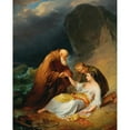 thumbnail image 2 of Leopold Fertbauer 15x18 Gold Ornate Wood Frame and Double Matted Museum Art Print Titled - The Rescue (1843), 2 of 4