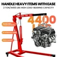 thumbnail image 6 of 4400 LBS Engine Hoist, Heavy Duty Alloy Steel Hydraulic Cherry Picker Engine Hoist with Hydraulic Ram Jack 4 Steel Casters, Ease of Assembly Engine Lift for Workshop Warehouse Garage, 6 of 9
