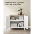 thumbnail image 4 of SONGMICS Armario de Almacenamiento, Aparador de Metal, Estante Ajustable, Doble Puerta Magnética, Natural y Blanco, 4 of 5