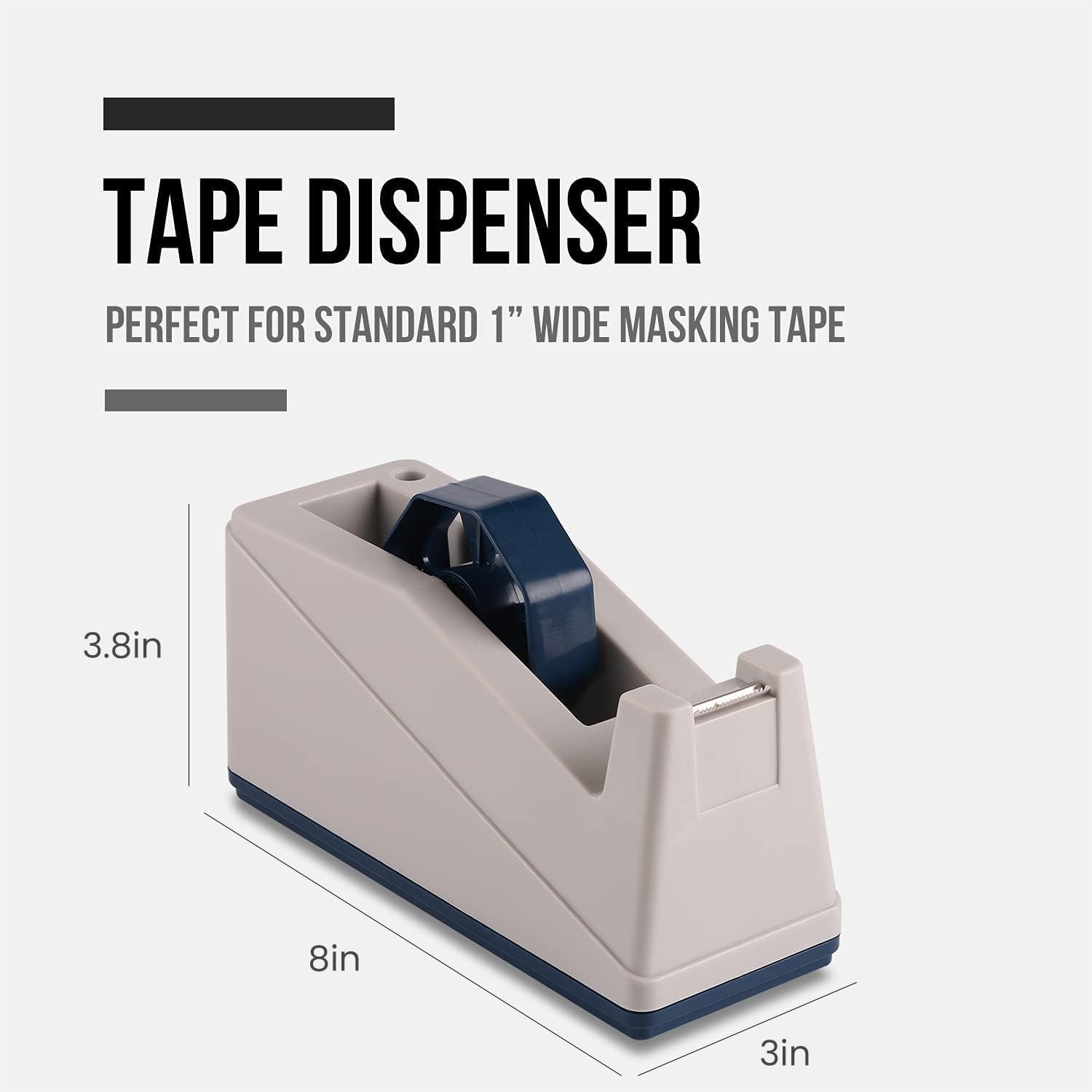 Desktop Tape Dispenser Holder with Large 3 inch Core for Masking/Heat Transfer Sublimation/Painters and Freezer/Kitchen Tape,0128GY