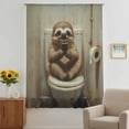 thumbnail image 3 of Bathroom Sloth Sheer Curtains 45 Inches Long, Toilet Animals Vintage Light Filering Curtains, Breathable Simi Curtain Privacy Drapes for Kitchen Bathroom Lightweight Small Window Treatment, 3 of 9