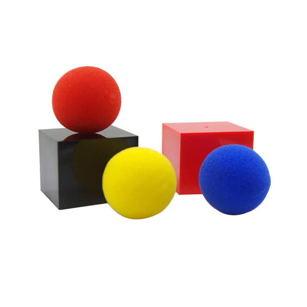 Boxes Red Blue Yellow Sponge Ball Magic Trick Black Box Mystery O8Q5 