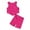 Hot Pink, variant on Yuhangmm Toddlers Girls Summer Fashion Casual Clothes Skirts Solid Color Strip Vest Top Outfits Set Baby Girl Clothes Elephant Black 2-3 Years