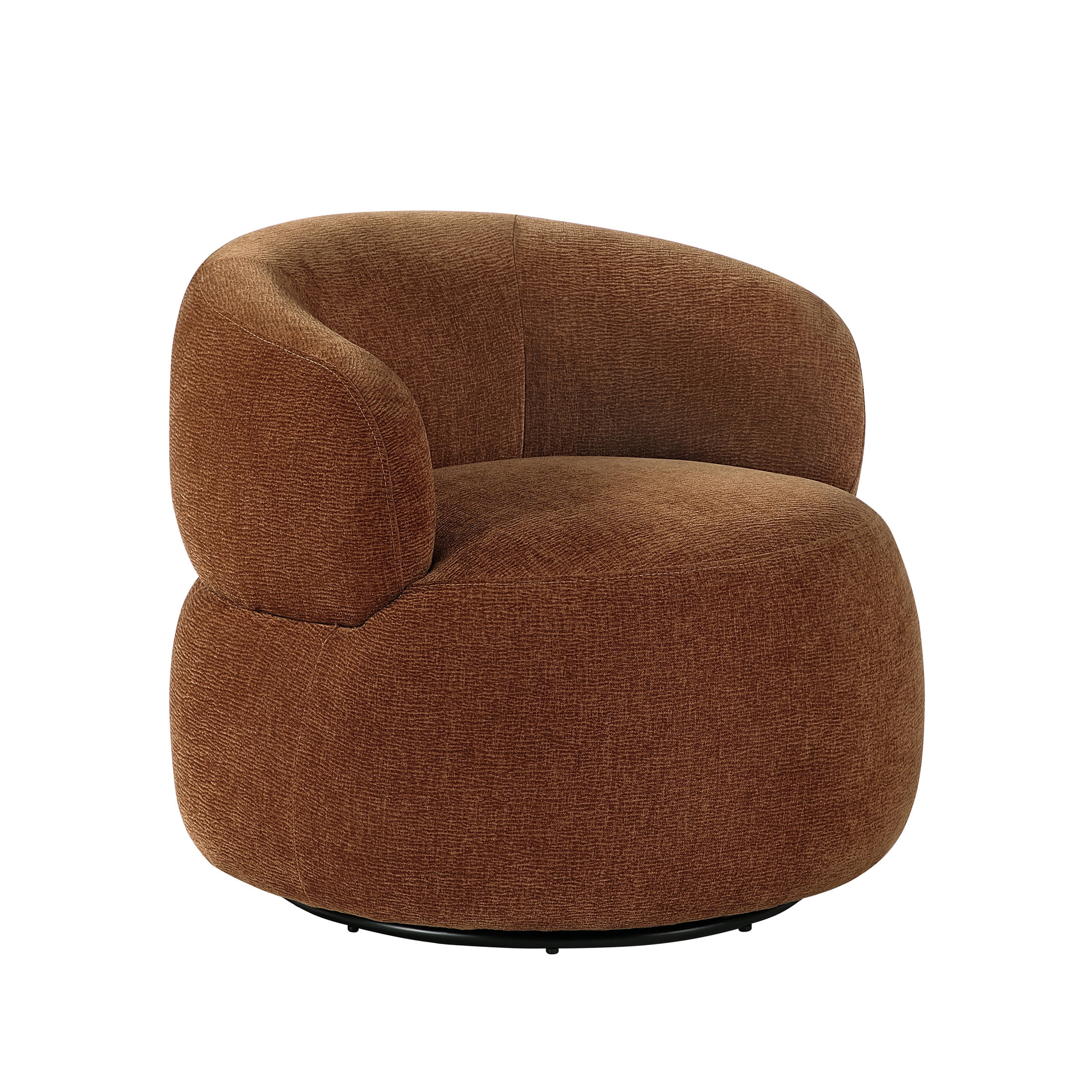 OakvillePark Cressida Chenille Round Swivel Chair, Rusty Orange