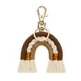 thumbnail image 1 of Weaving Rainbow Keychains Handmade Hanging Decor Keyholder Ornaments Craft Adornment Colorful Handicraft Bag Pendant Charm Colorful/Coffee, 1 of 6