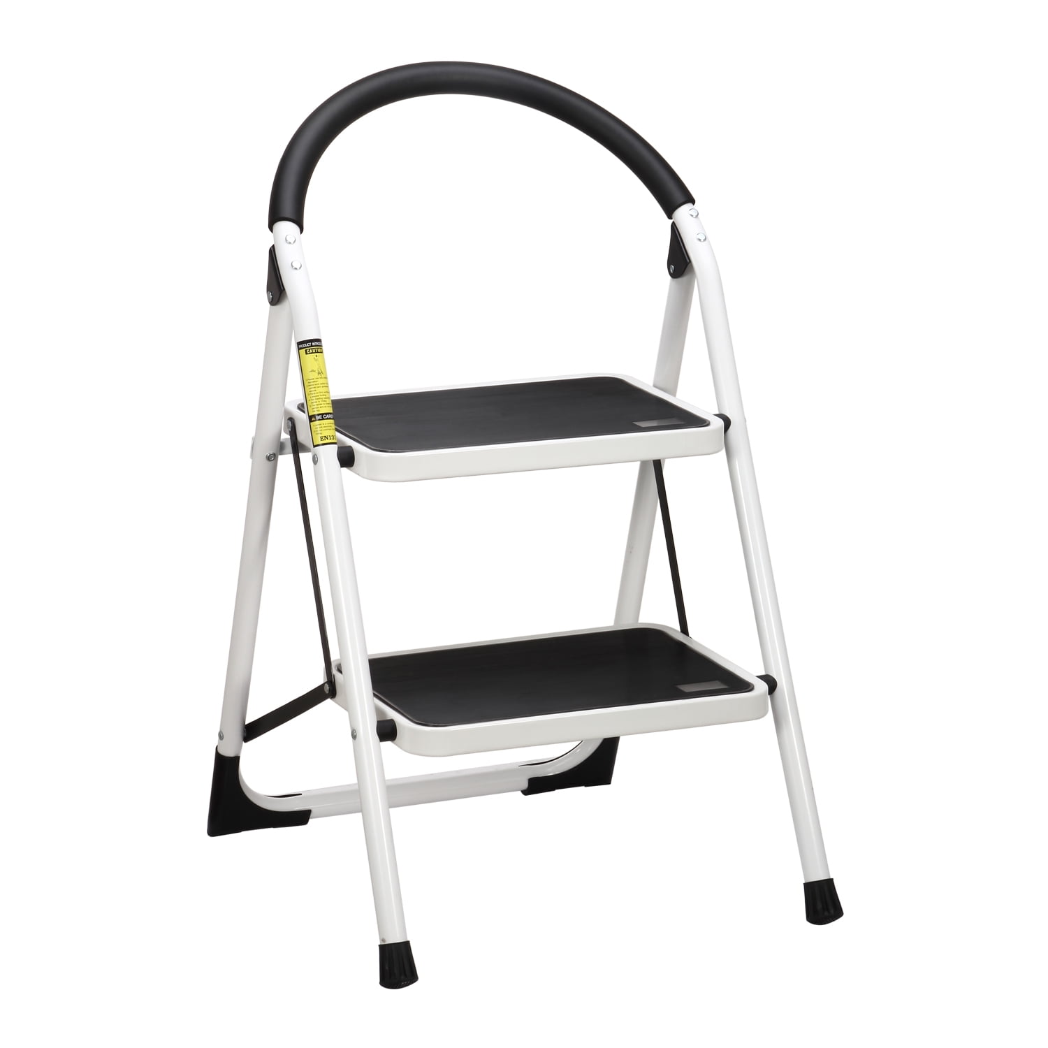 Allieroo Steel Folding 2 Step Stool Ladder 330pound Capacity with Comfy Grip Handle Antislip