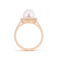thumbnail image 2 of ANGARA Japanese Akoya Cultured Pearl Ring with Floral Halo in 14K Rose Gold for Women | June Birthstone, Birthday, Anniversary, Jewelry Gift for Women | Pearl Ring, 2 of 9