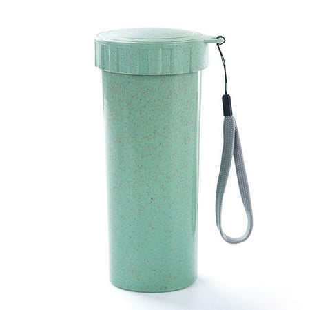 

HOT Travel Mug Office Coffee Tea Water Bottle Cups Straw Wheat Plastlc Cup