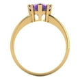 thumbnail image 4 of Solitaire Engagement Ring for Women - 2ct Natural Amethyst in 14K Yellow Gold Promise Ring, 4 of 5