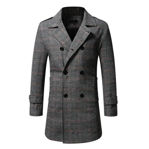 EHQJNJ Mens Long Coats Winter Male Autumn and Winter Trench Coat