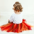 thumbnail image 3 of Happy Town Baby Girl Thanksgiving Outfits Pumpkin Long Sleeve Romper Tulle Tutu Skirt Headband Fall Halloween Set, 3 of 5