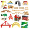 thumbnail image 2 of Puente de madera, túnel, paso elevado de ferrocarril urbano, tráfico, coche, juguete, escena, tren combinado, vía férrea, accesorios de madera, plato giratorio de haya, bricolaje, 2 of 5