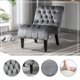 thumbnail image 1 of Silla / silla de ocio de la sala de estar sin acento de terciopelo moderno, silla cómoda de botón de tela tapizada con piernas de madera para el dormitorio, 1 of 5