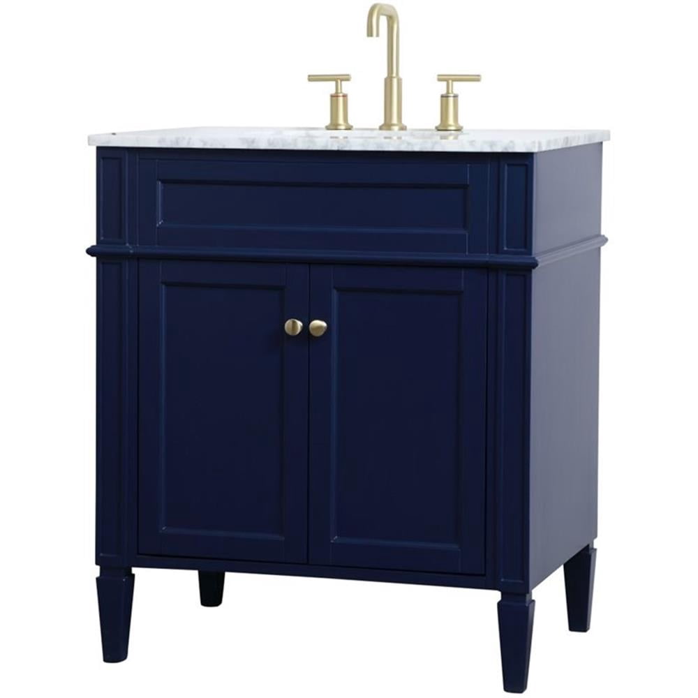 30 inch single bathroom vanity in blue