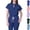 Navy, variant on Scrubs for Women Set Stretch Nursing Uniforms V Neck Scrub Tops and Cargo Pants with Drawstring Quick Drying Medical Scrubs